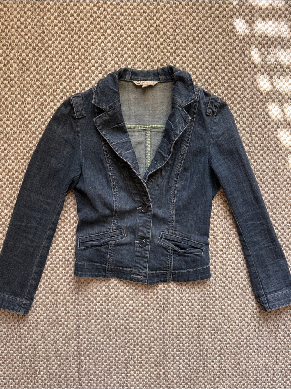 CAbi tailored Denim Blazer - Dark Blue